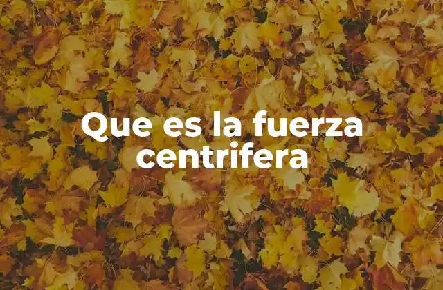 Que es la Fuerza Centrifera