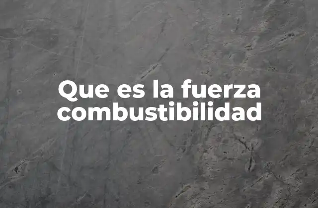 Que es la Fuerza Combustibilidad 2 La importancia de la combustión en la historia humana