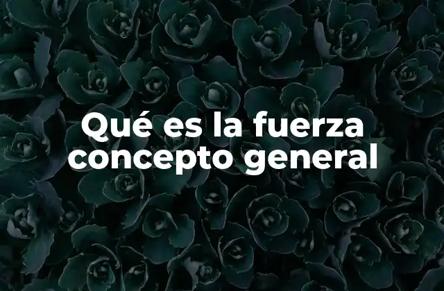 Qué es la Fuerza Concepto General