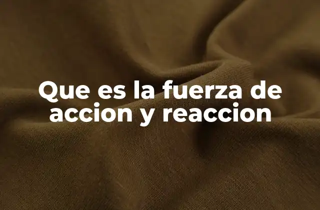 Que es la Fuerza de Accion y Reaccion