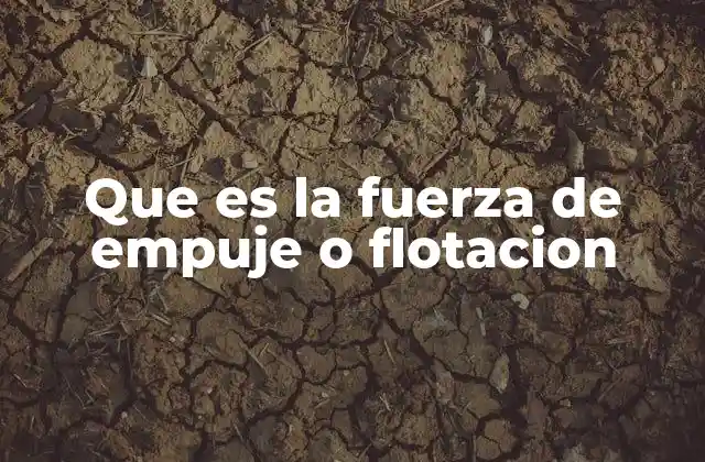 Que es la Fuerza de Empuje o Flotacion
