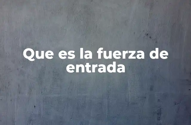 Que es la Fuerza de Entrada