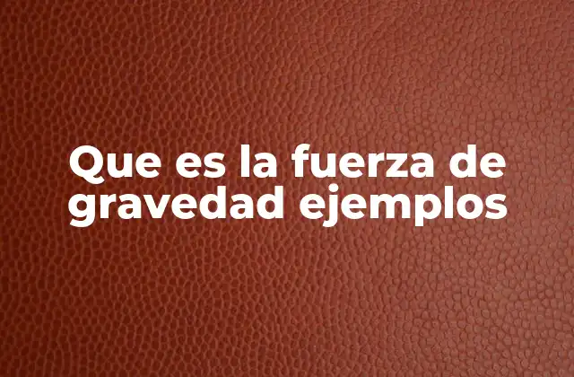 Que es la Fuerza de Gravedad Ejemplos