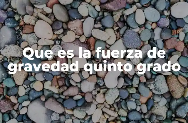 Que es la Fuerza de Gravedad Quinto Grado