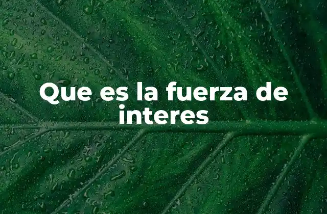 Que es la Fuerza de Interes