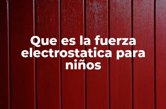 Que es la Fuerza Electrostatica para Niños