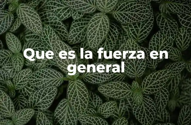 Que es la Fuerza en General