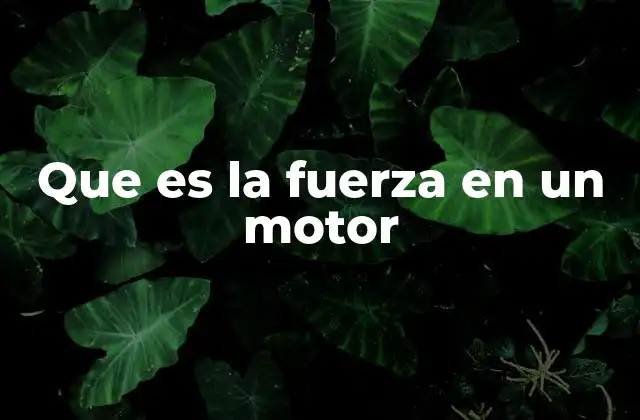 Que es la Fuerza en un Motor
