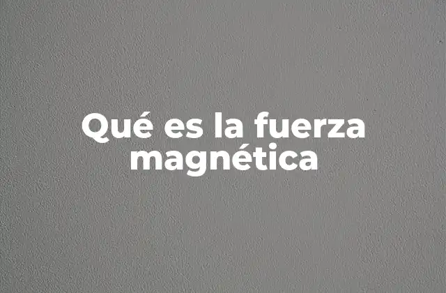 Qué es la Fuerza Magnética