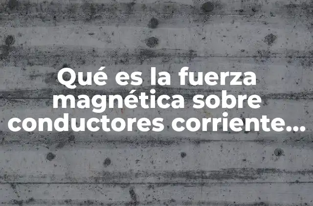 Qué es la Fuerza Magnética sobre Conductores Corriente Eléctrica