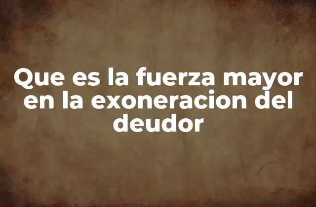 Que es la Fuerza Mayor en la Exoneracion Del Deudor