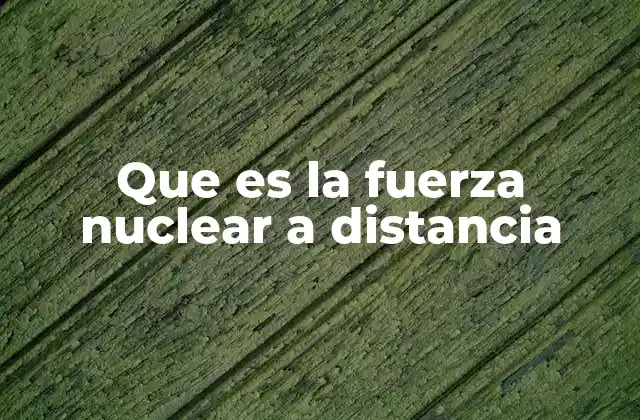 Que es la Fuerza Nuclear a Distancia
