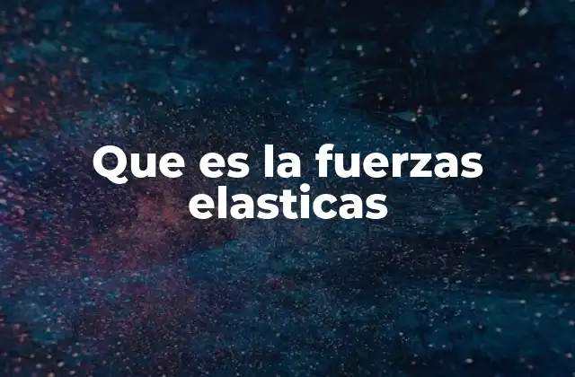 Que es la Fuerzas Elasticas