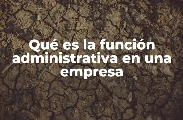 Qué es la Función Administrativa en una Empresa