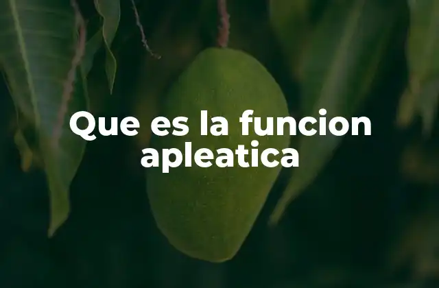 Que es la Funcion Apleatica