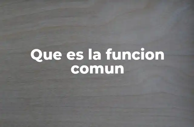 Que es la Funcion Comun