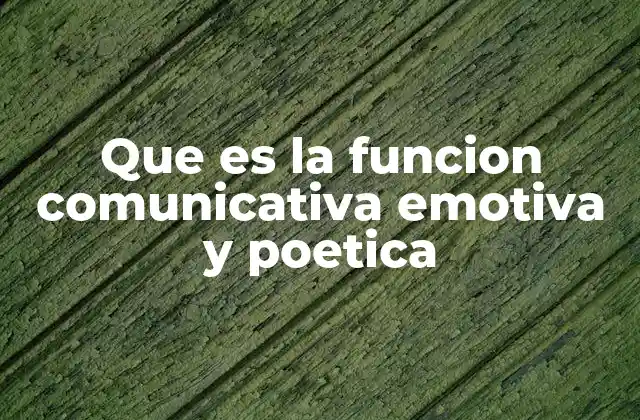 Que es la Funcion Comunicativa Emotiva y Poetica