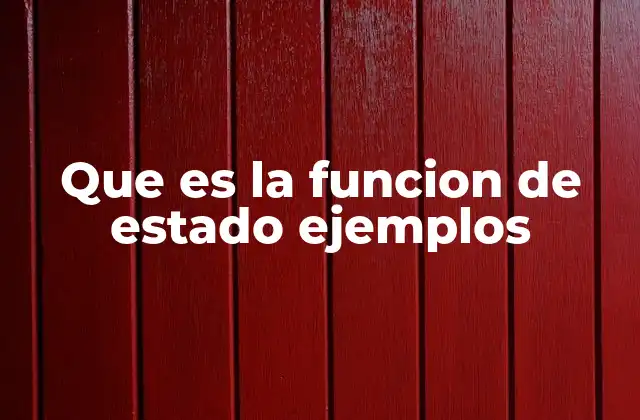 Que es la Funcion de Estado Ejemplos