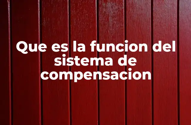 Que es la Funcion Del Sistema de Compensacion
