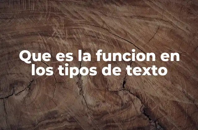 Que es la Funcion en los Tipos de Texto