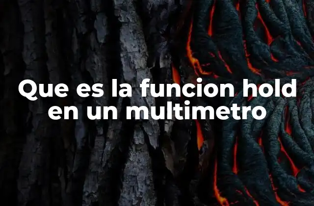 Que es la Funcion Hold en un Multimetro