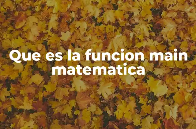 La importancia de la función principal en algoritmos matemáticos