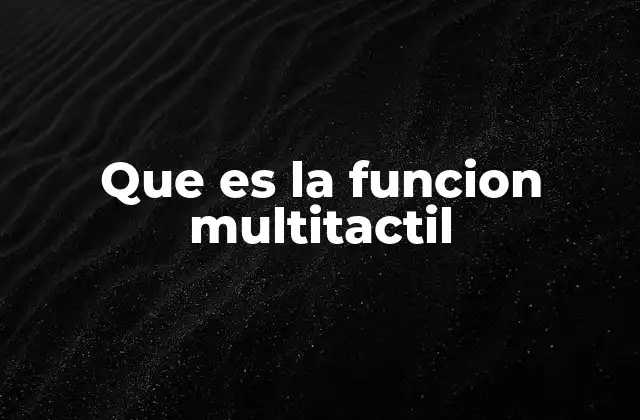 Que es la Funcion Multitactil