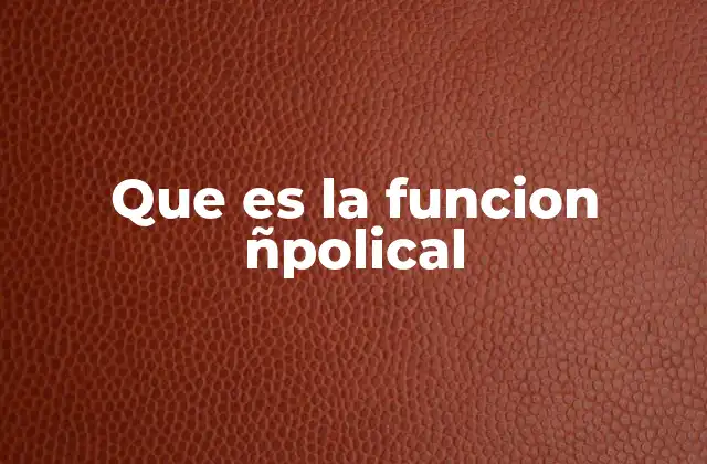 Que es la Funcion Ñpolical