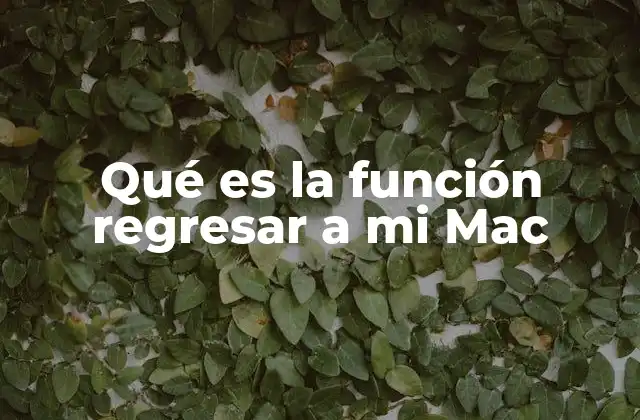 Qué es la Función Regresar a Mi Mac