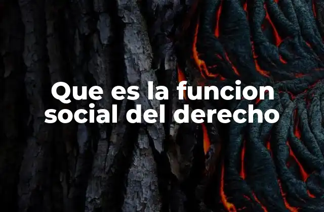 Que es la Funcion Social Del Derecho