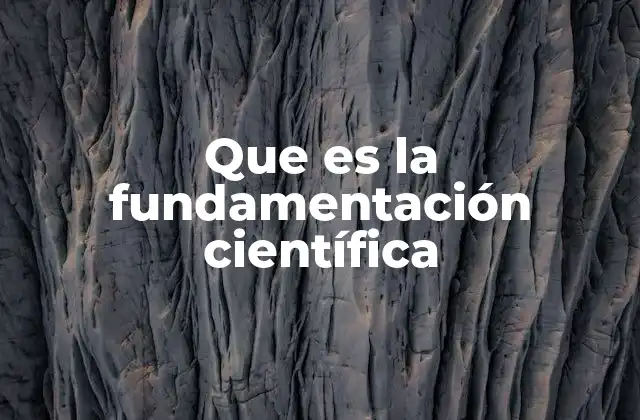 Que es la Fundamentación Científica