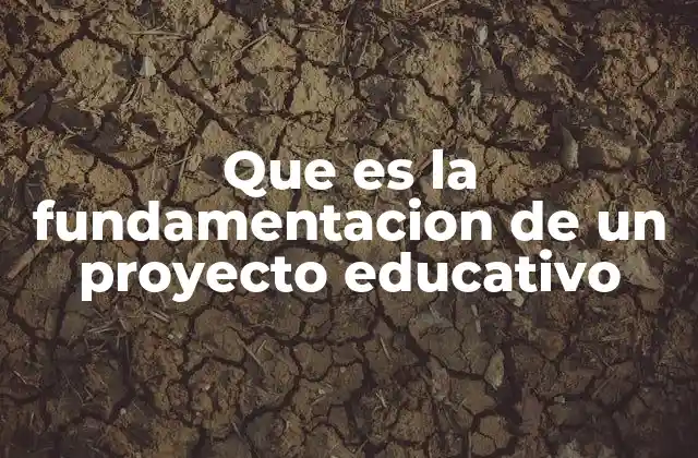 Que es la Fundamentacion de un Proyecto Educativo