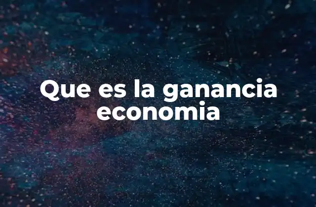 Que es la Ganancia Economia