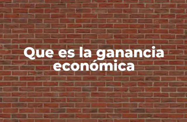 Que es la Ganancia Económica