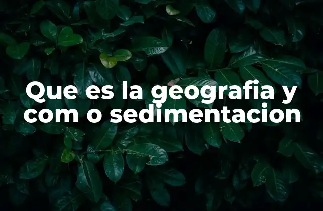 Que es la Geografia y Com o Sedimentacion 2 El proceso de sedimentación y su relevancia en la geografía física