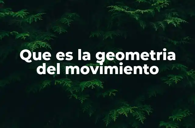 Que es la Geometria Del Movimiento 2 La relación entre geometría y dinámica