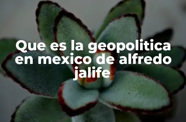 Que es la Geopolitica en Mexico de Alfredo Jalife