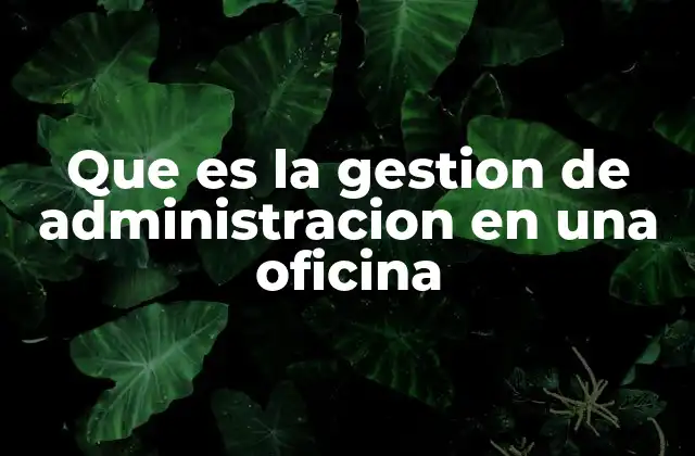 Que es la Gestion de Administracion en una Oficina
