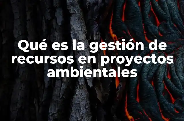Qué es la Gestión de Recursos en Proyectos Ambientales
