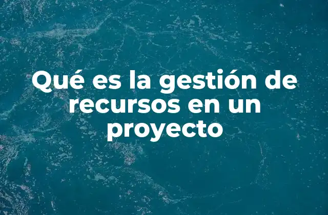 Qué es la Gestión de Recursos en un Proyecto