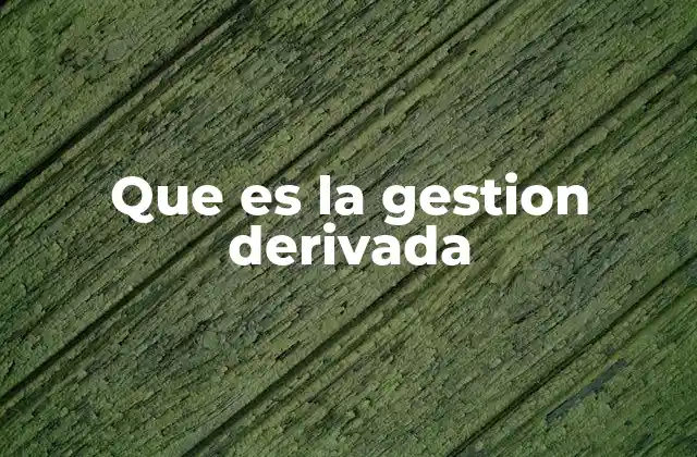 Que es la Gestion Derivada