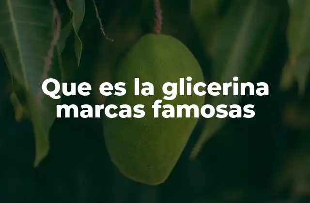 Que es la Glicerina Marcas Famosas