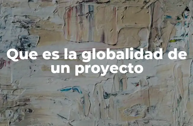 Que es la Globalidad de un Proyecto