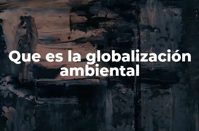 Que es la Globalización Ambiental