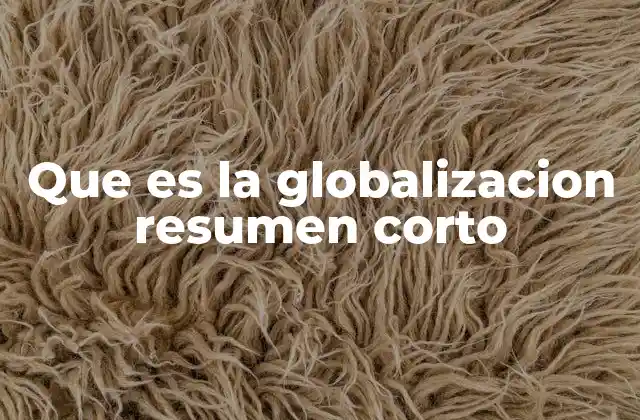 Que es la Globalizacion Resumen Corto