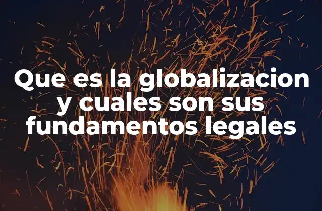 Que es la Globalizacion y Cuales Son Sus Fundamentos Legales