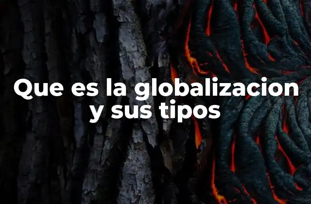 Que es la Globalizacion y Sus Tipos