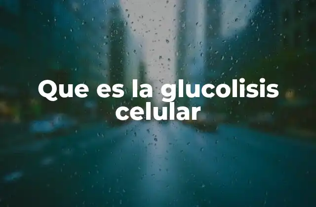 Que es la Glucolisis Celular
