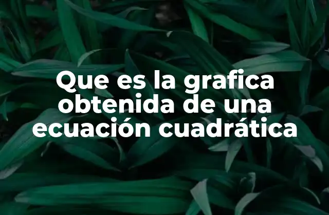 Que es la Grafica Obtenida de una Ecuación Cuadrática