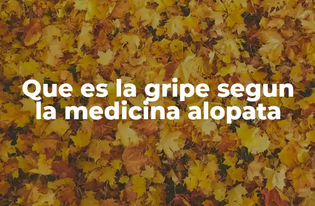 Que es la Gripe Segun la Medicina Alopata